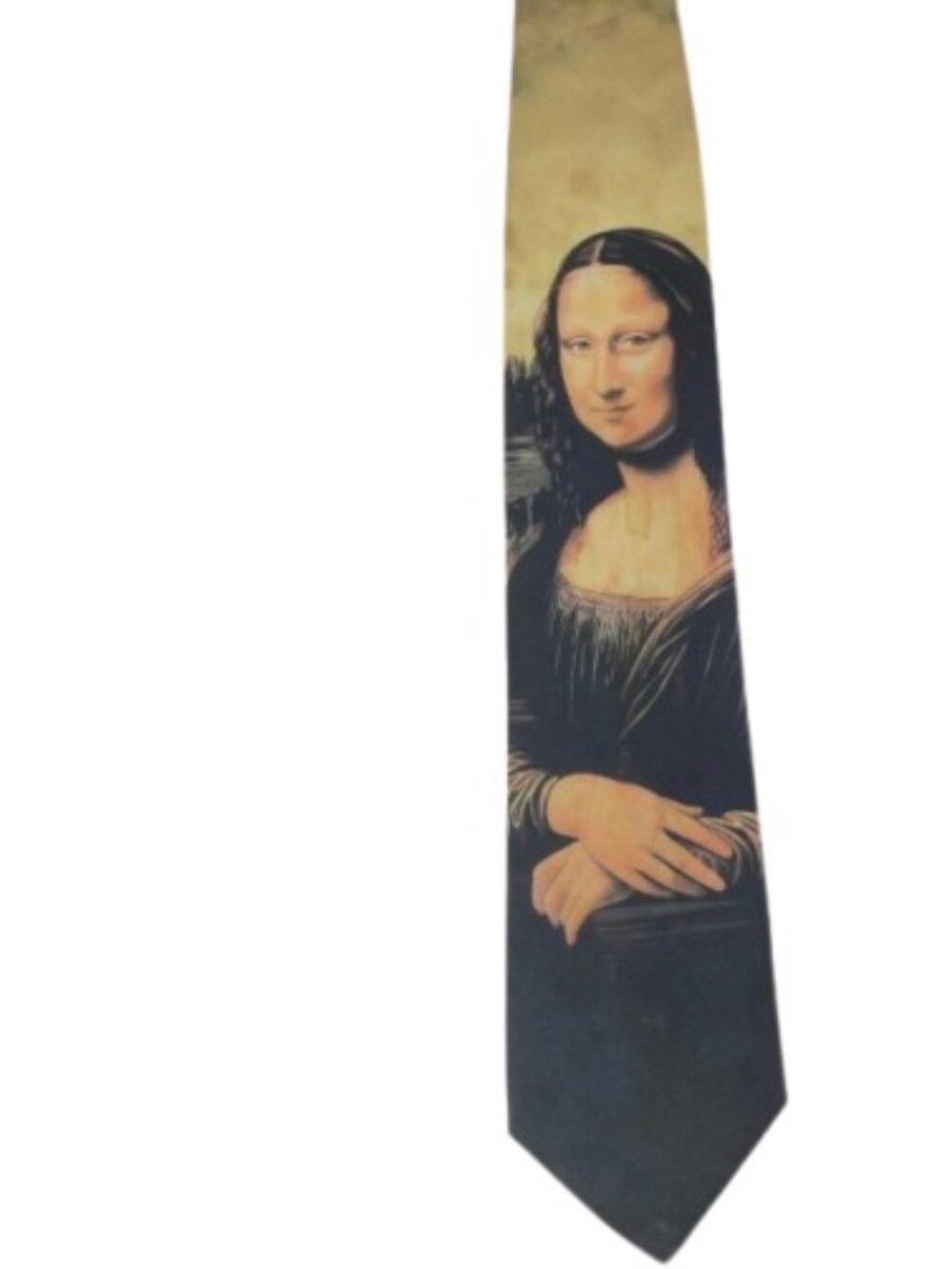 Vintage 1994 Ralph Marlin Mens Necktie Mona Lisa Portrait OS